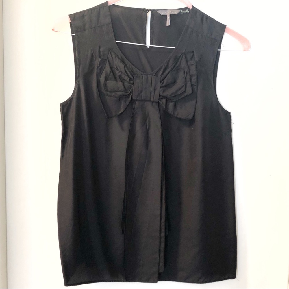 Kristin Davis silk bow tank